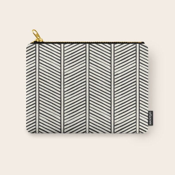 Organic Chevron - Inkwell on cream Carry All Pouch Gallery Image 1