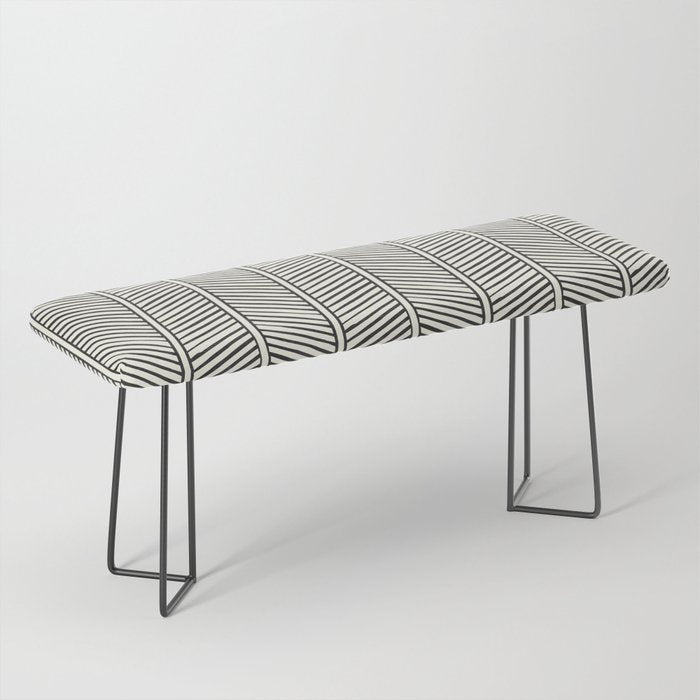 Organic Chevron - Inkwell on cream Bench Gallery Image 1
