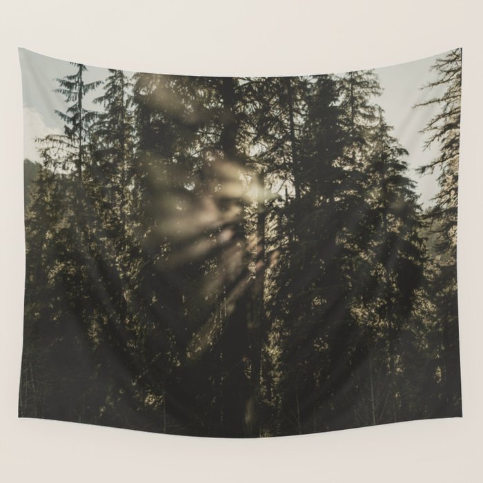 Sunset in the Woods - Nature Photography Wall Tapestry Gallery Image 4
