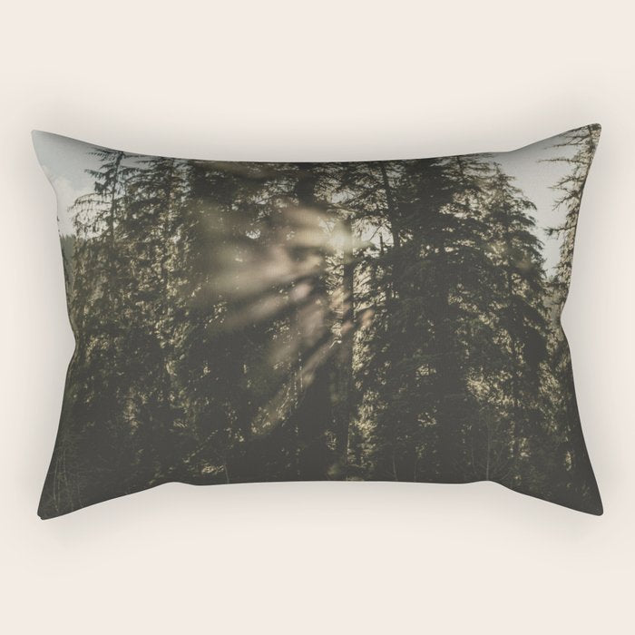 Sunset in the Woods - Nature Photography Rectangular Pillow Gallery Image 2