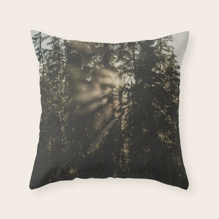 Sunset in the Woods - Nature Photography Throw Pillow Gallery Image 6