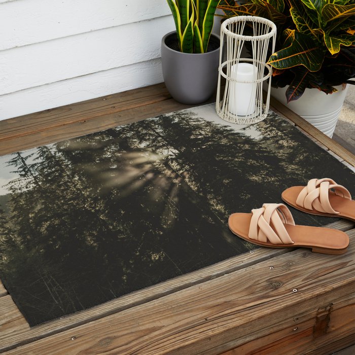 Sunset in the Woods - Nature Photography Outdoor Rug Gallery Image 2