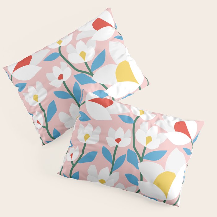 White Spring Florals Pillow Sham Gallery Image 3