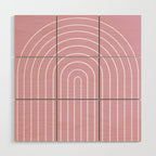 Minimal Arch XXVII Blush Pink Modern Geometric Lines Wood Wall Art Gallery Image 1