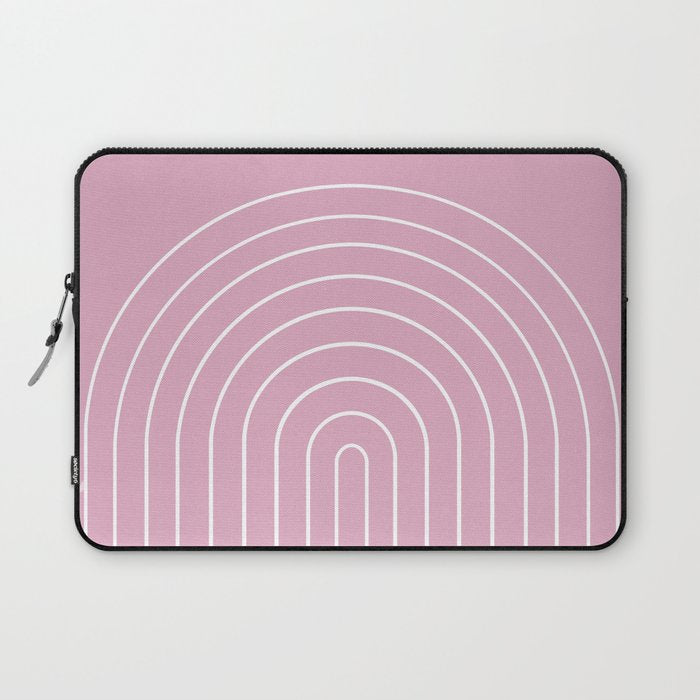 Minimal Arch XXVII Blush Pink Modern Geometric Lines Laptop Sleeve Gallery Image 1
