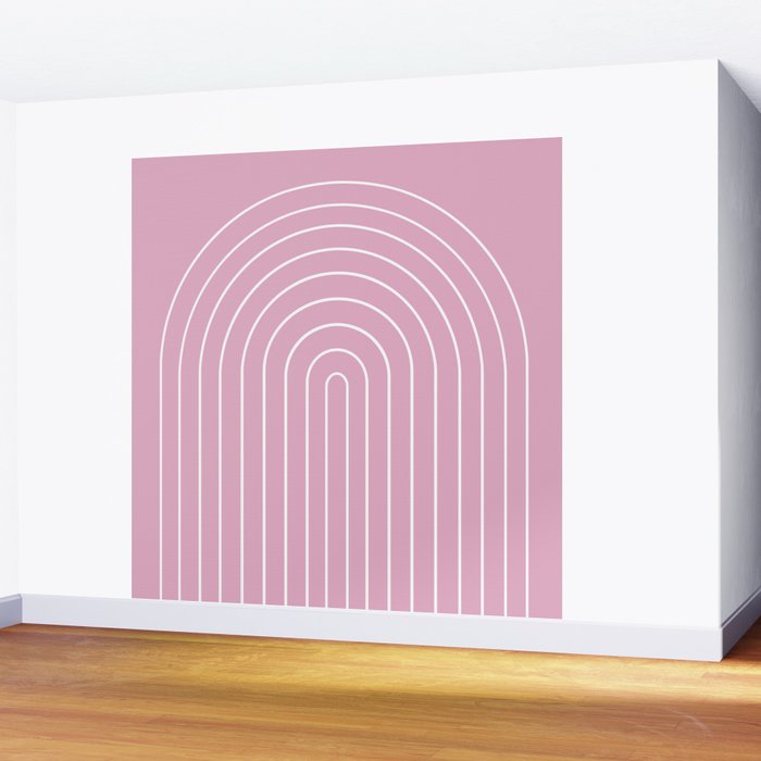 Minimal Arch XXVII Blush Pink Modern Geometric Lines Wall Mural Gallery Image 2