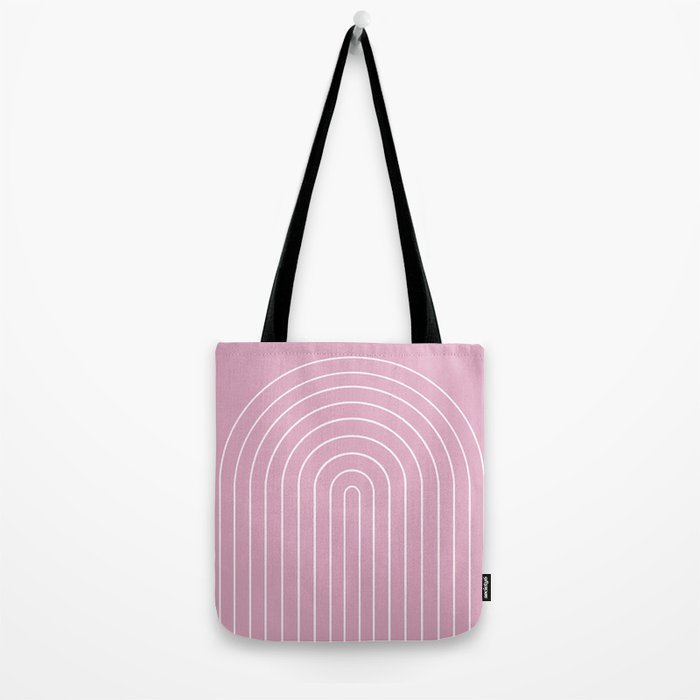 Minimal Arch XXVII Blush Pink Modern Geometric Lines Tote Bag Gallery Image 2