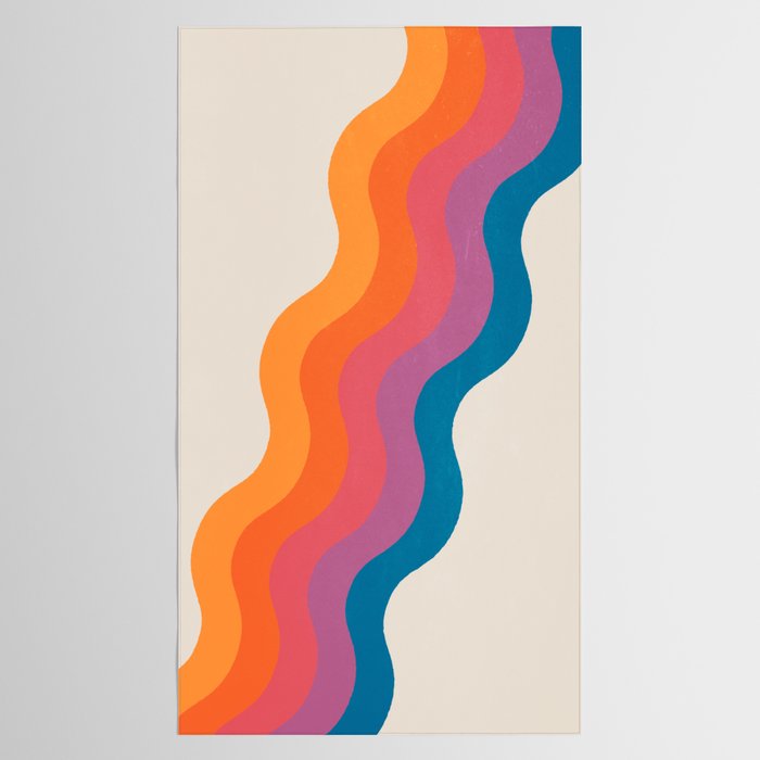 Vintage California Sun: Slanted Stripes Tablecloth Gallery Image 2