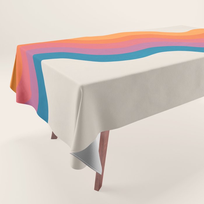 Vintage California Sun: Slanted Stripes Tablecloth Gallery Image 1