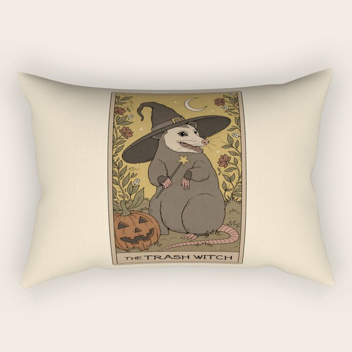 The Trash Witch - Possum Tarot Rectangular Pillow Gallery Image 1