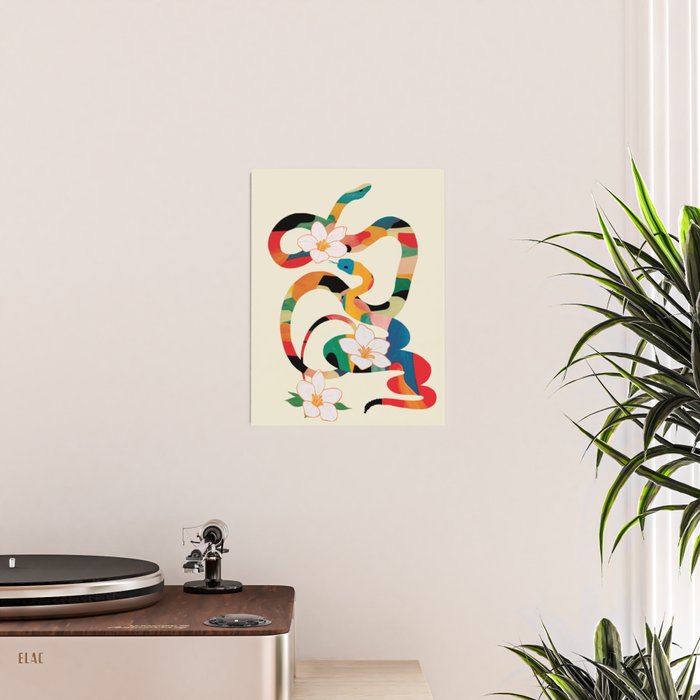 Abstract Snakes in the Flowers 1 Poster Gallery Image 2