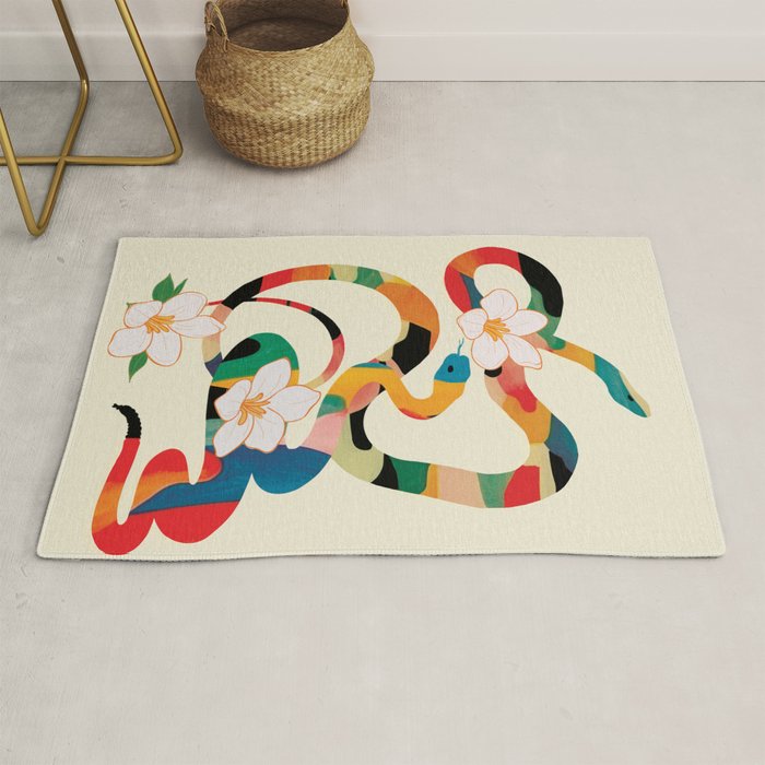 Abstract Snakes in the Flowers 1 Rug Gallery Image 1