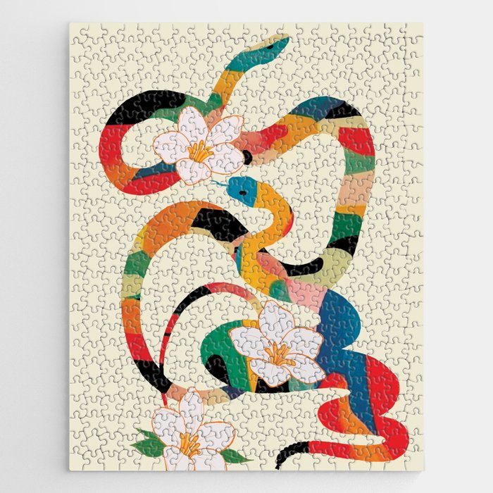 Abstract Snakes in the Flowers 1 Jigsaw Puzzle Gallery Image 1