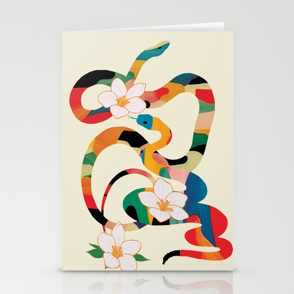 Abstract Snakes in the Flowers 1 Stationery Card Gallery Image 1