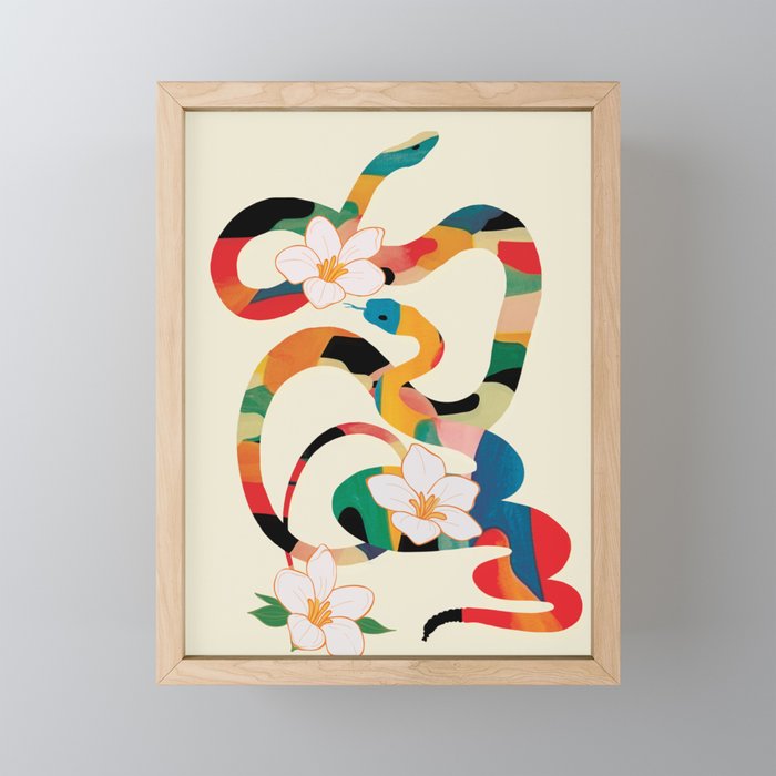 Abstract Snakes in the Flowers 1 Mini Art Print Gallery Image 1