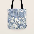 dogs aplenty classic blue pearl Tote Bag Gallery Image 1