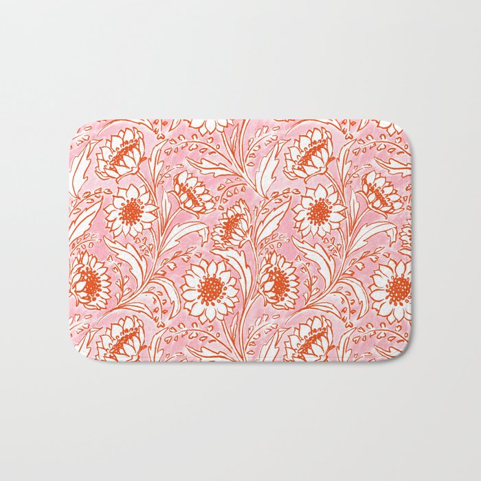 Sunflowers - pink and orange  Bath Mat Gallery Image 1