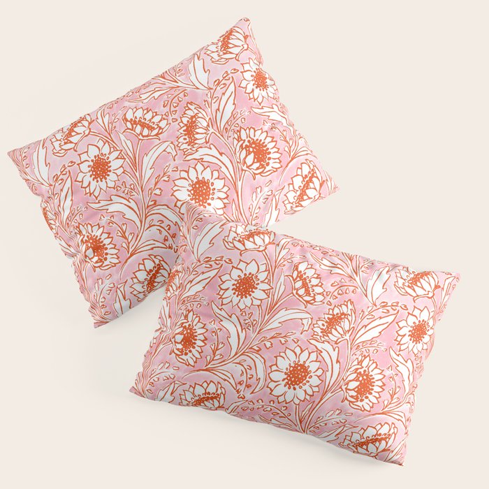 Sunflowers - pink and orange  Pillow Sham Gallery Image 3