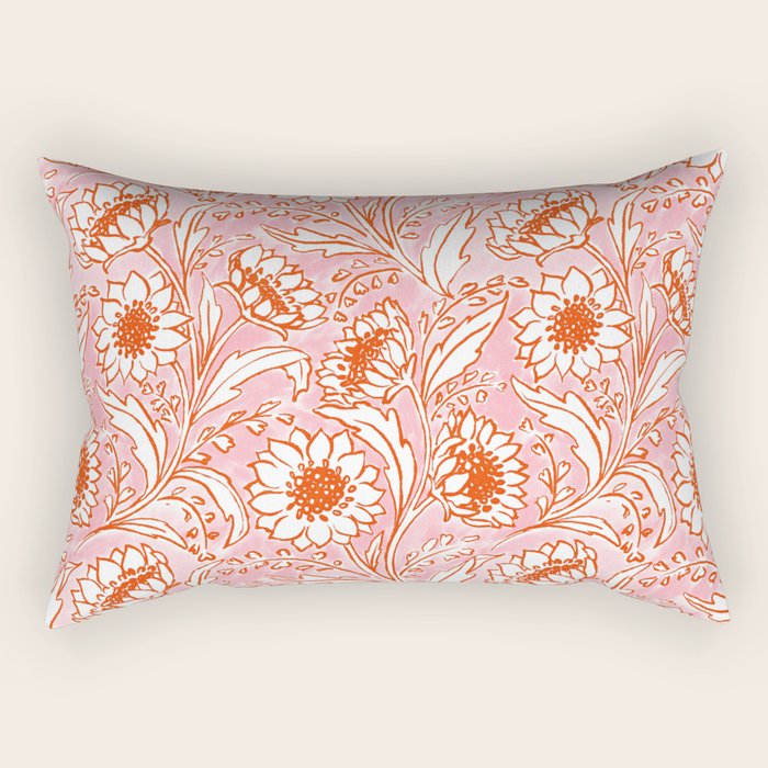 Sunflowers - pink and orange  Rectangular Pillow Gallery Image 2