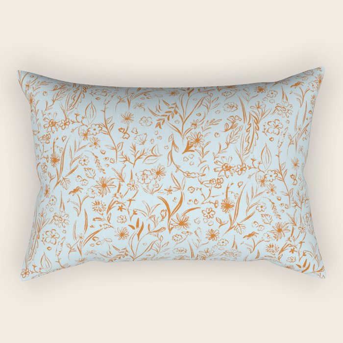 Wild Garden Drawing (Mix) Rectangular Pillow Gallery Image 1