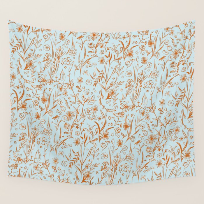 Wild Garden Drawing (Mix) Wall Tapestry Gallery Image 4