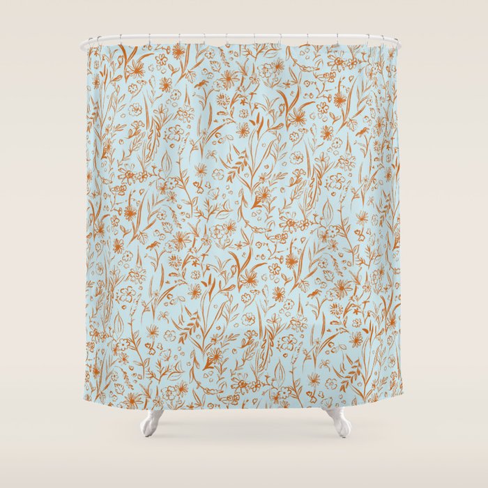 Wild Garden Drawing (Mix) Shower Curtain Gallery Image 1