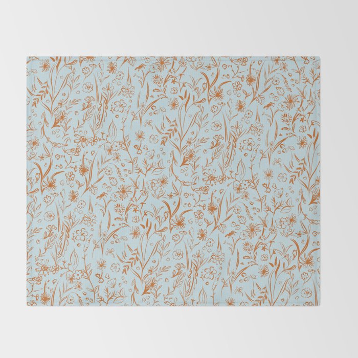 Wild Garden Drawing (Mix) Throw Blanket Gallery Image 2