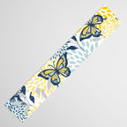 Floral and Butterflies Print, Blue and Yellow Table Runner Gallery Image 3