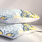 Floral and Butterflies Print, Blue and Yellow Pillow Sham Gallery Image 3