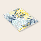 Floral and Butterflies Print, Blue and Yellow Notebook Gallery Image 2
