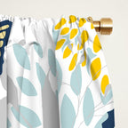 Floral and Butterflies Print, Blue and Yellow Window Curtain Gallery Image 2