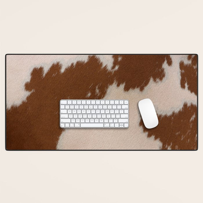 Spotted Light Brown Cowhide Desk Mat Gallery Image 1
