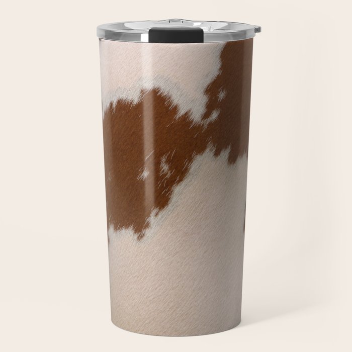 Spotted Light Brown Cowhide Travel Mug Gallery Image 1