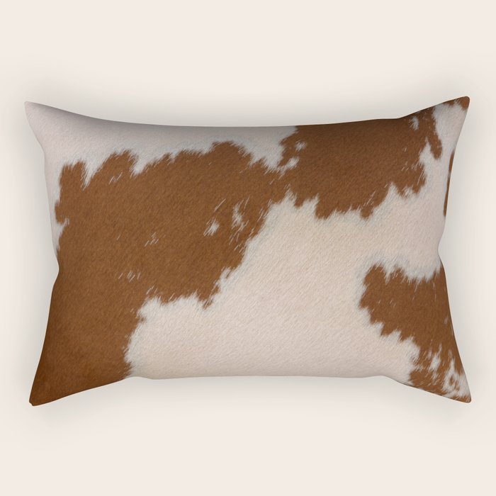 Spotted Light Brown Cowhide Rectangular Pillow Gallery Image 1