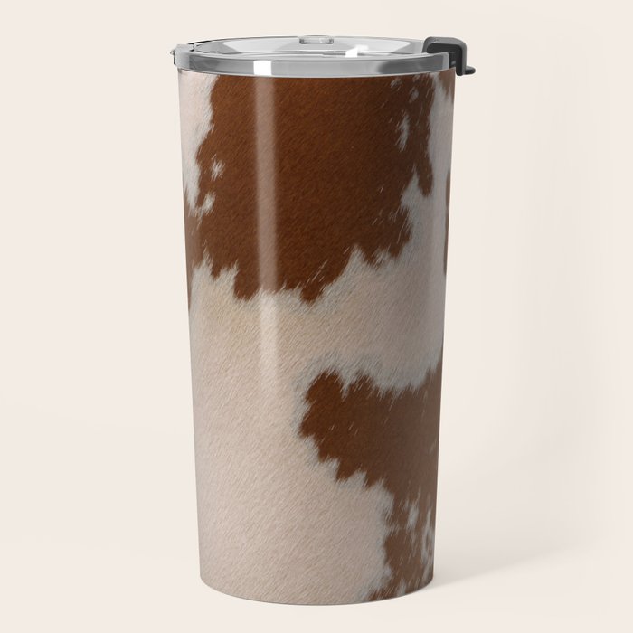 Spotted Light Brown Cowhide Travel Mug Gallery Image 2