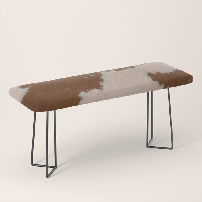 Spotted Light Brown Cowhide Bench Gallery Image 1