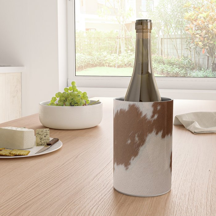 Spotted Light Brown Cowhide Wine Chiller Gallery Image 4