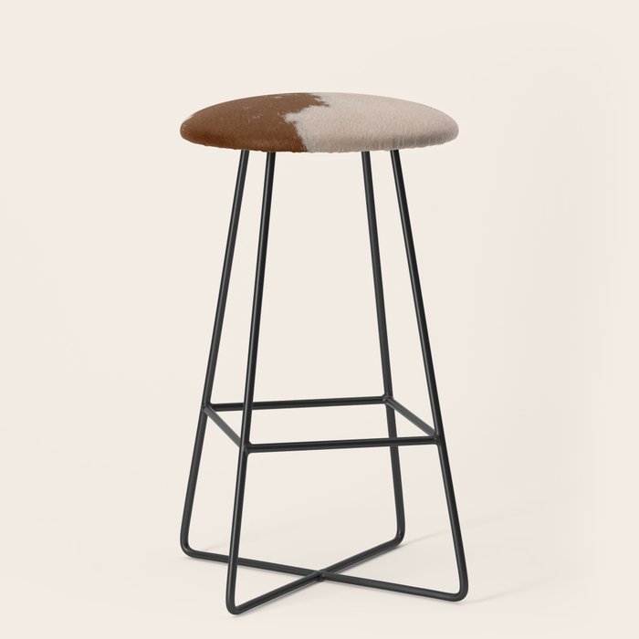 Spotted Light Brown Cowhide Stool Gallery Image 1