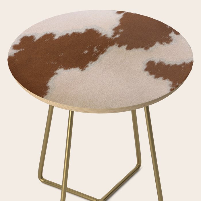 Spotted Light Brown Cowhide Side Table Gallery Image 2