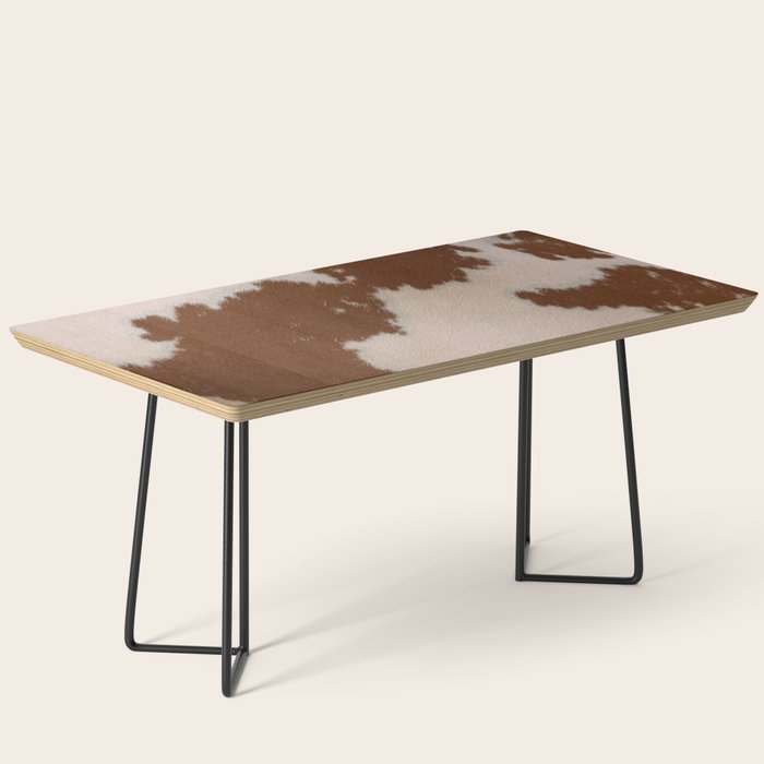 Spotted Light Brown Cowhide Coffee Table Gallery Image 1
