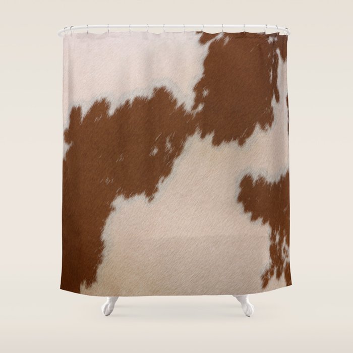 Spotted Light Brown Cowhide Shower Curtain Gallery Image 1
