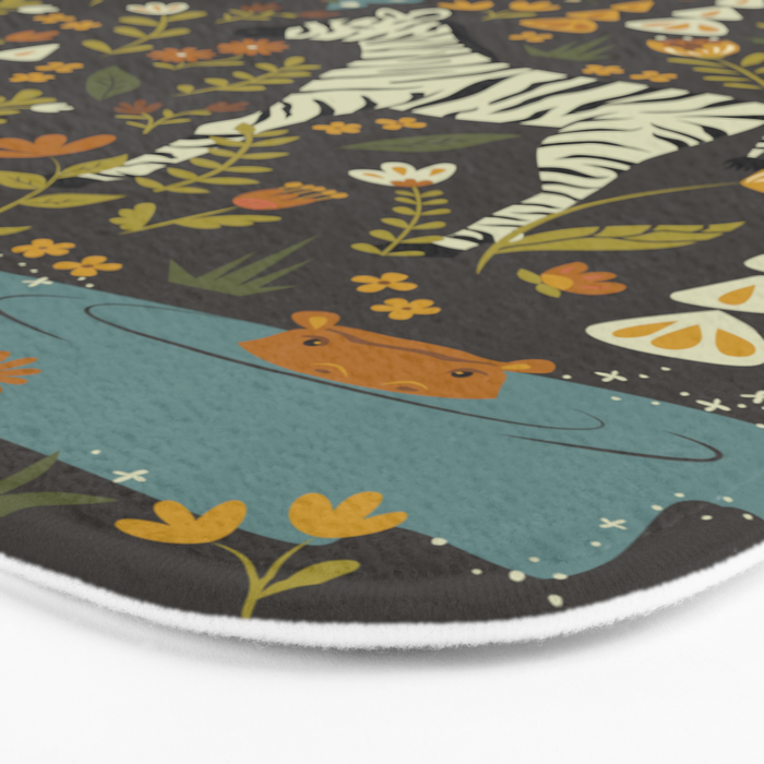 Zebras in Wild Fall Garden Bath Mat Gallery Image 3
