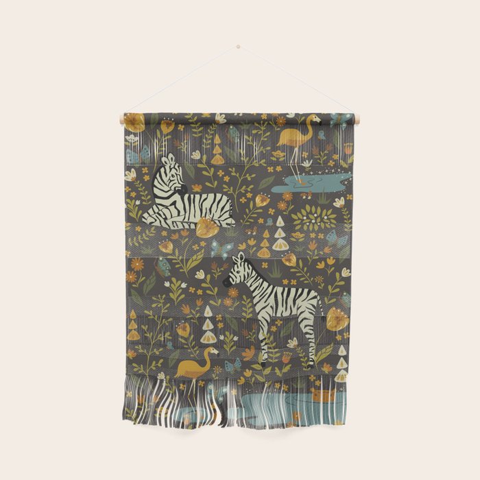 Zebras in Wild Fall Garden Wall Hanging Gallery Image 1