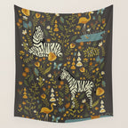 Zebras in Wild Fall Garden Wall Tapestry Gallery Image 4