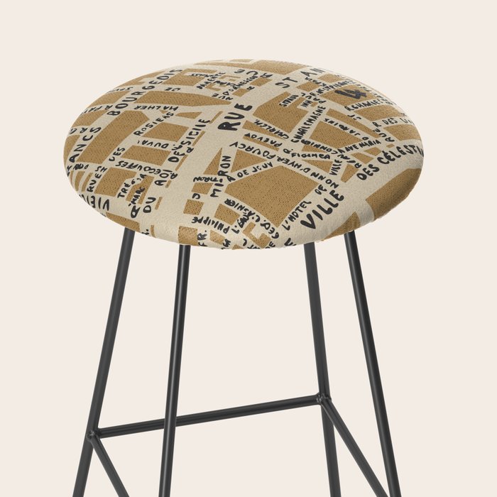 PARIS MAP RUSTIC Stool Gallery Image 2