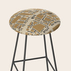 PARIS MAP RUSTIC Stool Gallery Image 2