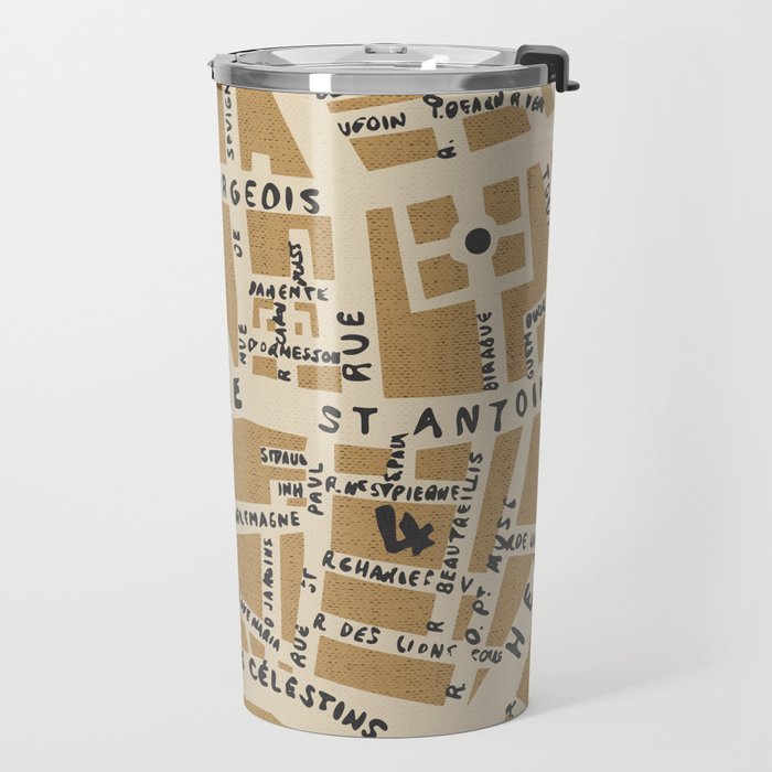 PARIS MAP RUSTIC Travel Mug Gallery Image 2