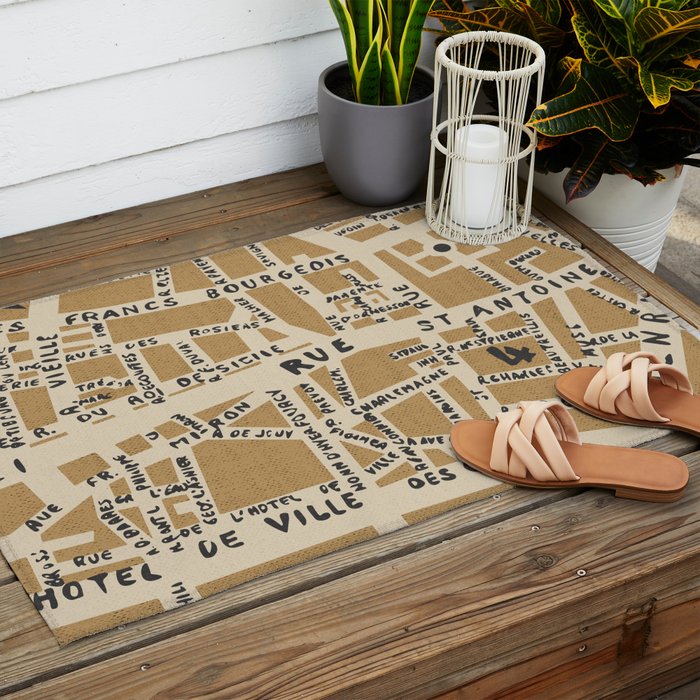 PARIS MAP RUSTIC Outdoor Rug Gallery Image 2