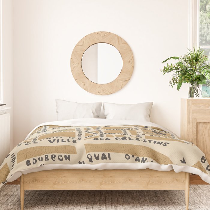 PARIS MAP RUSTIC Duvet Cover Gallery Image 3