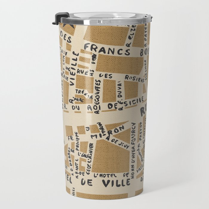 PARIS MAP RUSTIC Travel Mug Gallery Image 3